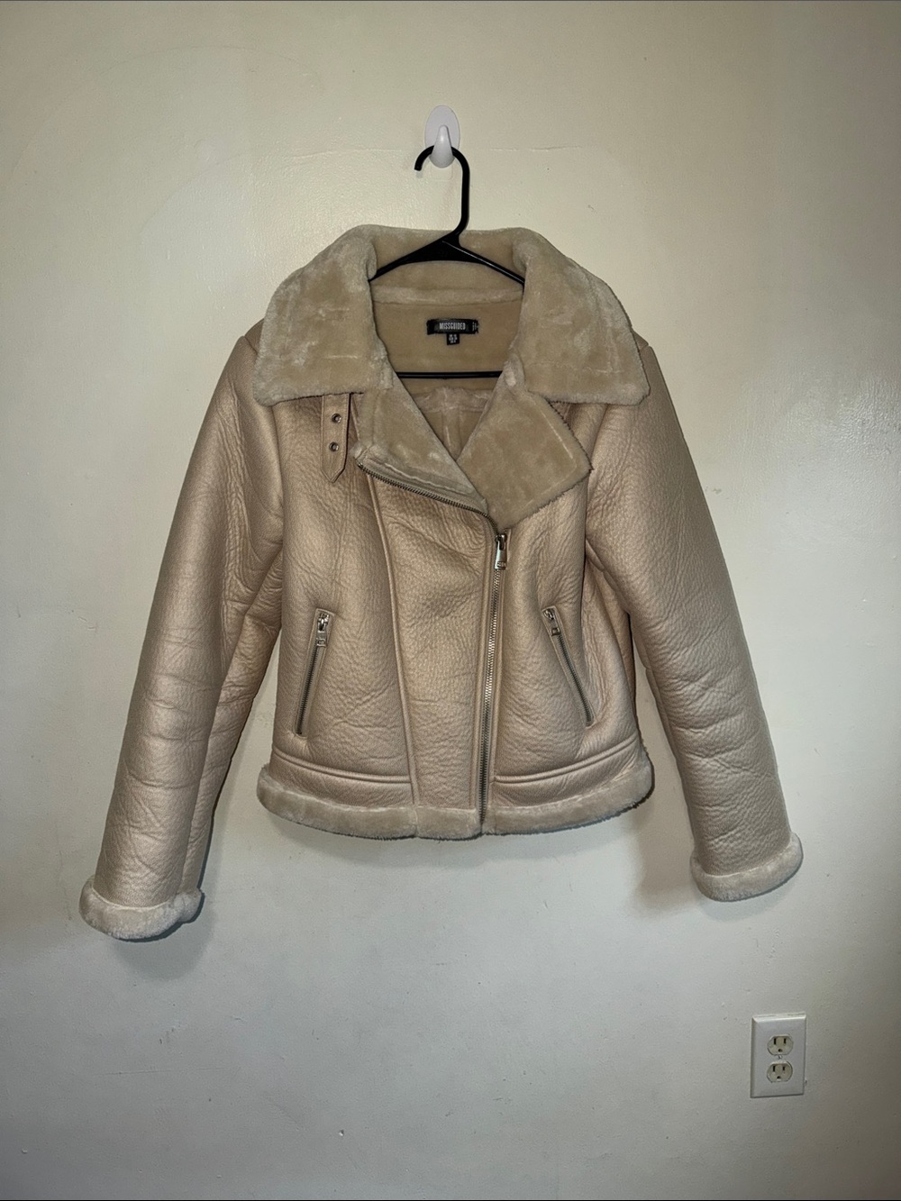 Misguided Shearling Jacket Size 6